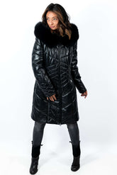 Women's winter leather jacket Tihomira Black